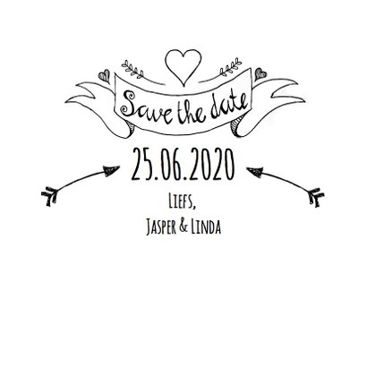 Trouwkaart handlettering zwartwit 3