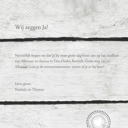 Trouwkaart harten pastelkleuren 3