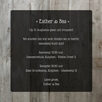 Trouwkaart Hartjes Hout 3