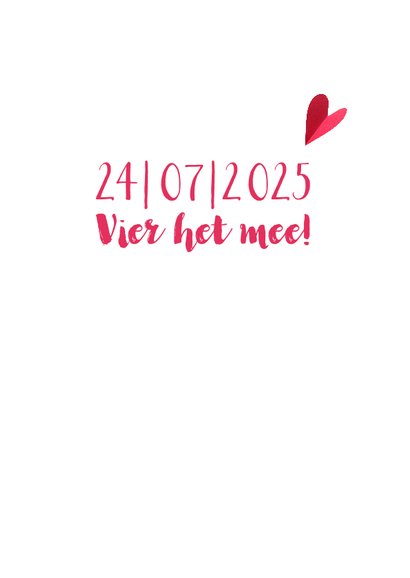 Trouwkaart hartjes papier 3