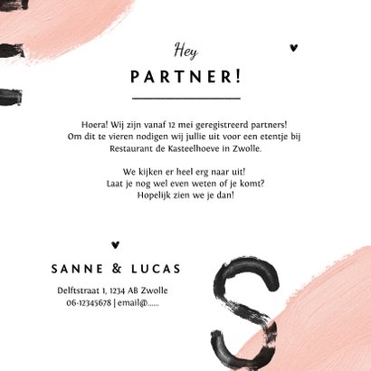 Trouwkaart hip verf yes hartjes geregistreerd partnerschap 3