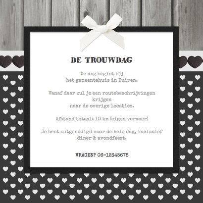 Trouwkaart Hout Hartjes Hip 2