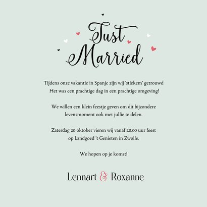 Trouwkaart just married pas getrouwd vintage oldtimer 3