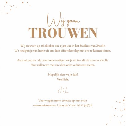 Trouwkaart kraft foto trouwdatum stijlvol modern 3