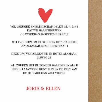 Trouwkaart kraft Mr en Mrs 3
