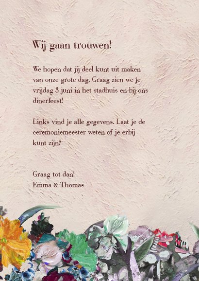 Trouwkaart Kunst van iets fraais 3
