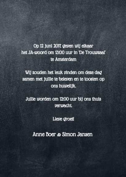 Trouwkaart label JA 3
