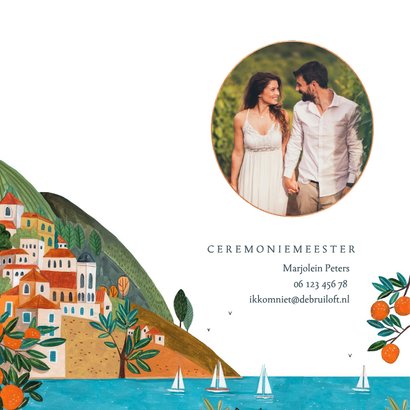 Trouwkaart mediterraanse kust zomer 2