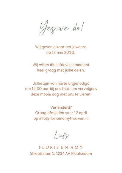 Trouwkaart met lentebloemen 3