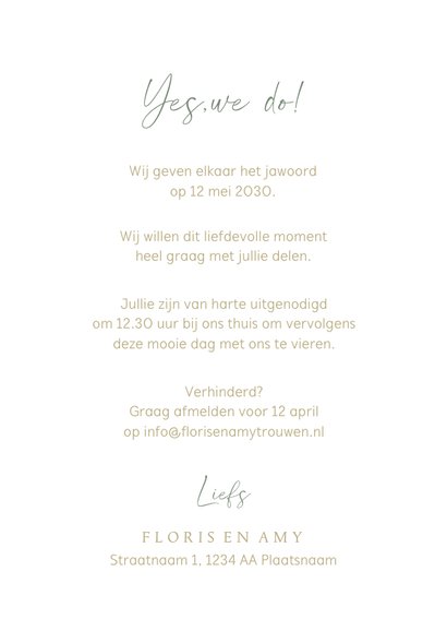 Trouwkaart met lentebloemen 3