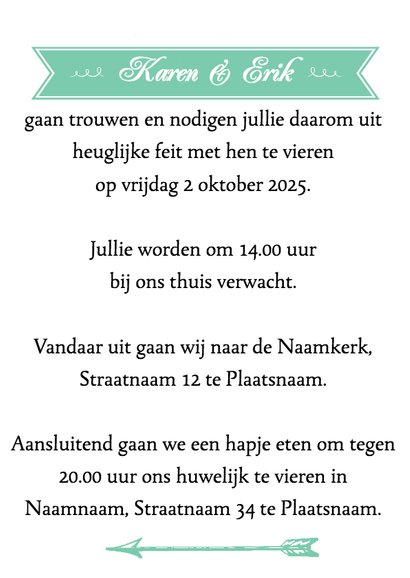 trouwkaart met leuke typografie 3
