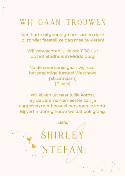 Trouwkaart met lijntekening Magnolia 3