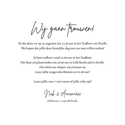 Trouwkaart met muisjes met ringen 3