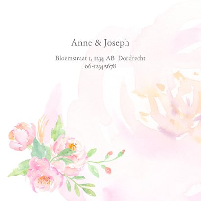Trouwkaart met rozen aquarel 2