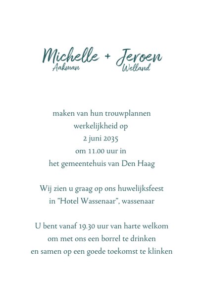 Trouwkaart met wilde bloemen 3