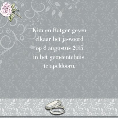 Trouwkaart met witte duiven 2