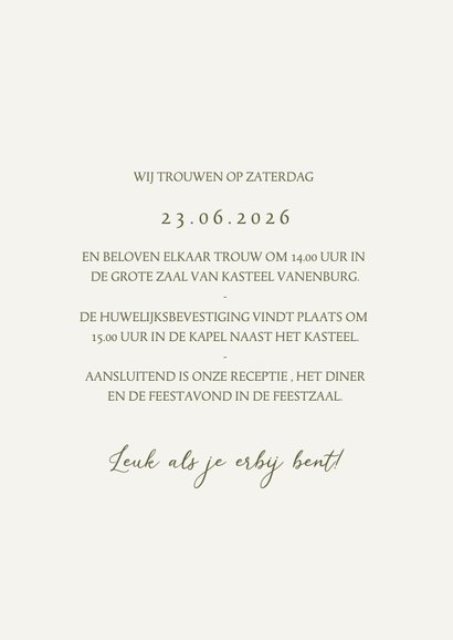 Trouwkaart met zachtroze bloemen 3