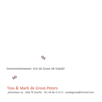 Trouwkaart mini cabrio rood 2