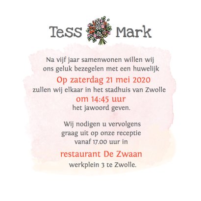 Trouwkaart mini cabrio rood 3