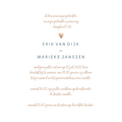 Trouwkaart 'Mr and mrs' met goudlook en waterverf 3