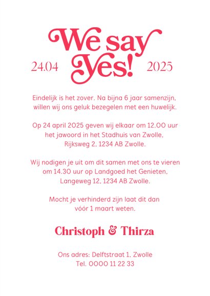 Trouwkaart Mr. & Mrs. typografisch retro hip stijlvol foto 3