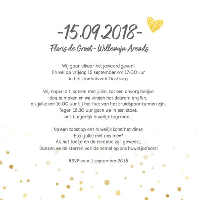 Trouwkaart mr&mrs met foto goud 3
