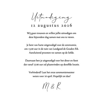 Trouwkaart natuurlijk romantisch hart takjes groen 3