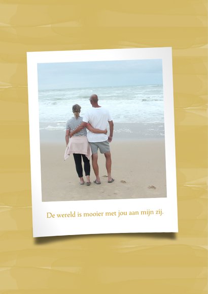 Trouwkaart oker bladerkrans 2