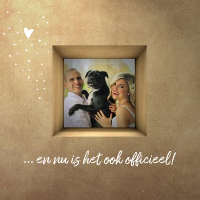 Trouwkaart Partners voor het leven met foto in nis 2