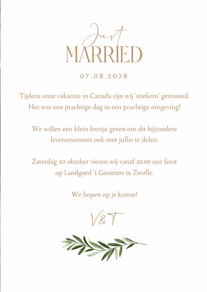 Trouwkaart pas getrouwd we said yes kraftlook foto 3