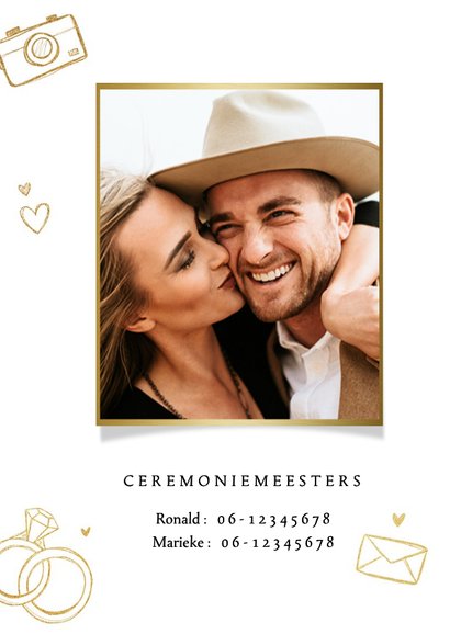 Trouwkaart R.I.P. single life grappig symbolen goud 2