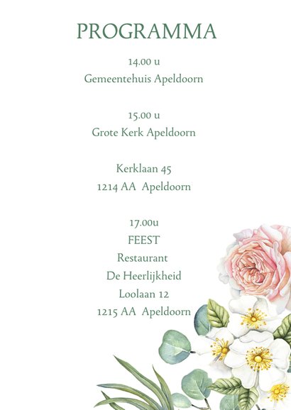 Trouwkaart rozen houtlook 3