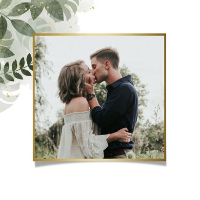 Trouwkaart save the date botanisch met waterverf 2