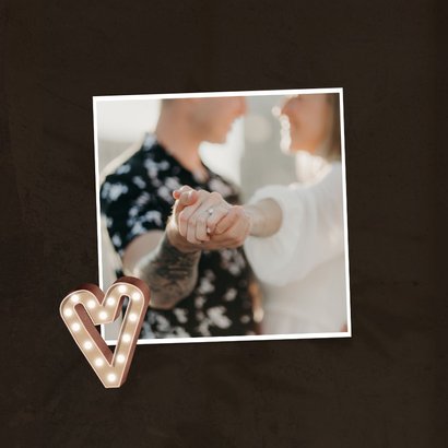 Trouwkaart save the date festival letters met licht 2