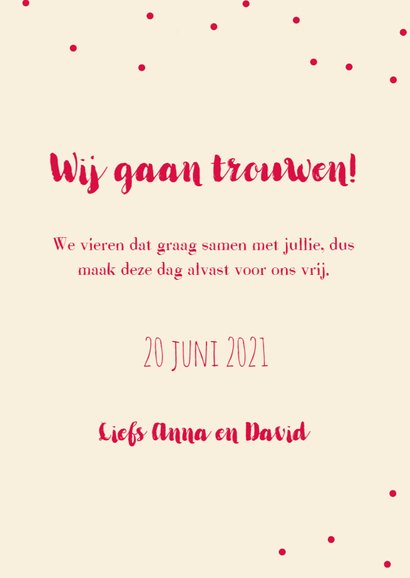 Trouwkaart save the date met een vintage bloemenbos. 3