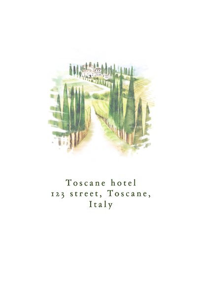 Trouwkaart save the date Toscane landschap 2