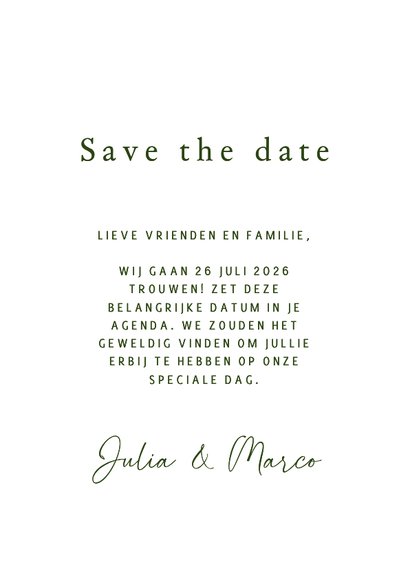 Trouwkaart save the date Toscane landschap 3