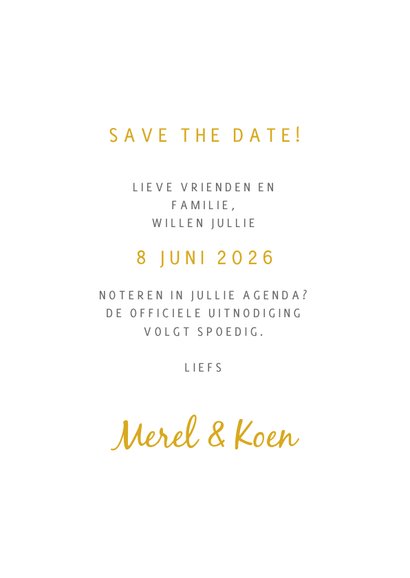 Trouwkaart stel op fiets en taart met rode ballonnen 3