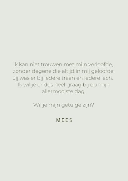 Trouwkaart stijlvol eucalyptus wil je mijn getuige zijn ? 3