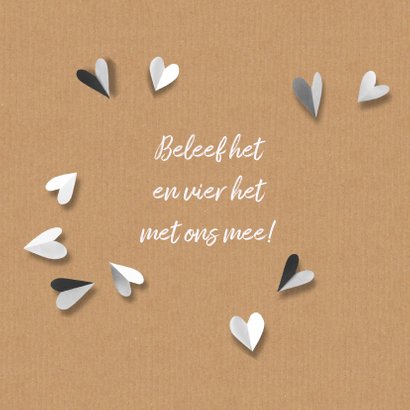 Trouwkaart stijlvol hart 2
