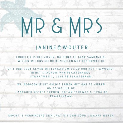 Trouwkaart Strand Zee Zomer 3