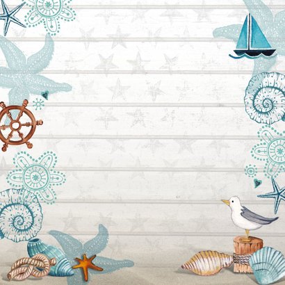 Trouwkaart Strand Zee Zomer Achterkant