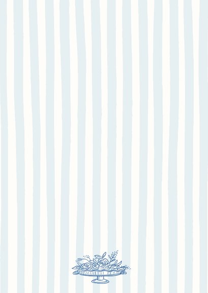 Trouwkaart strepen en illustraties Achterkant