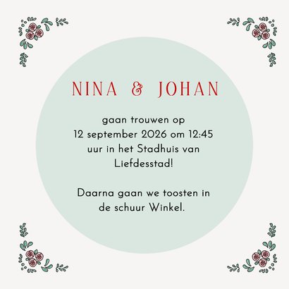 Trouwkaart tractor groen met geel 3