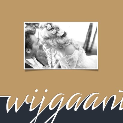 Trouwkaart Typografie en foto 2