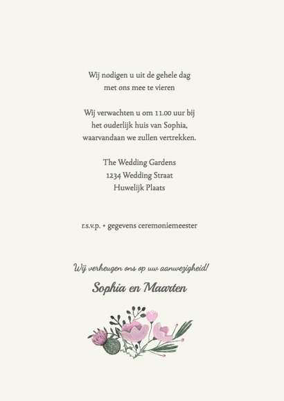 Trouwkaart Veldbloemen 3