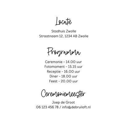 Trouwkaart vierkant handgeschreven we say yes met foto kader 2