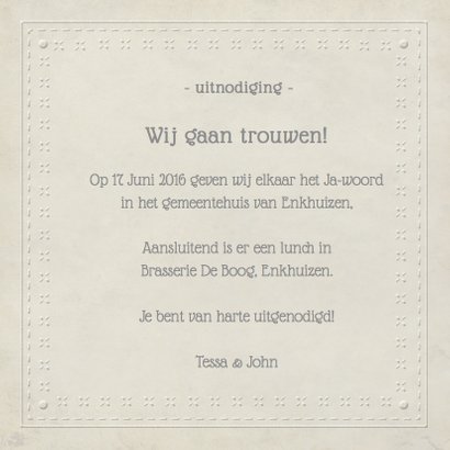 Trouwkaart vintage lijst 1LS3 3