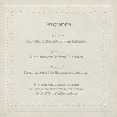 Trouwkaart vintage lijst 2