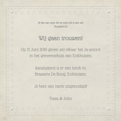 Trouwkaart vintage lijst 3